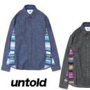 SALE/20%off?UNTOLD?LIGHT OUNCE DENIM LACE SHIRT LS