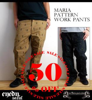 SALE/50%off?EYEDY?MARIA PATTERN WORK PANTS