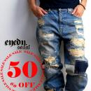 SALE/50%off?eyedy?SANTERIA REPAIR DENIM PANTS