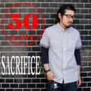 ?SACRIFICE????????/STRIPE WORK SHIRTS