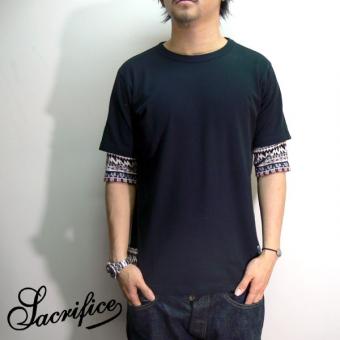 SALE/50%off?SACRIFICE?JACQUARD LAYERED 1/2 TEE