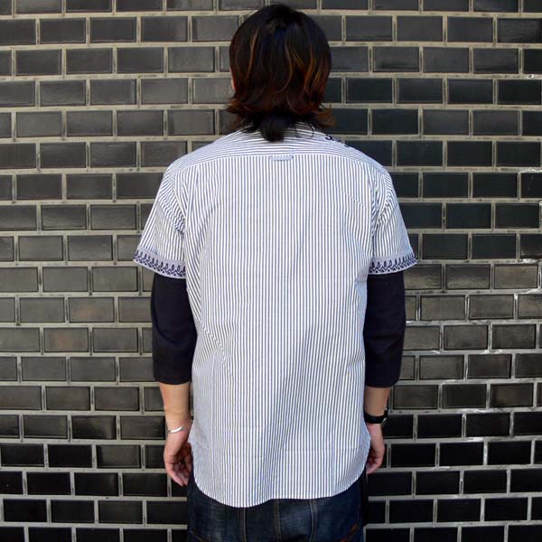 ?SACRIFICE????????/STRIPE WORK SHIRTS