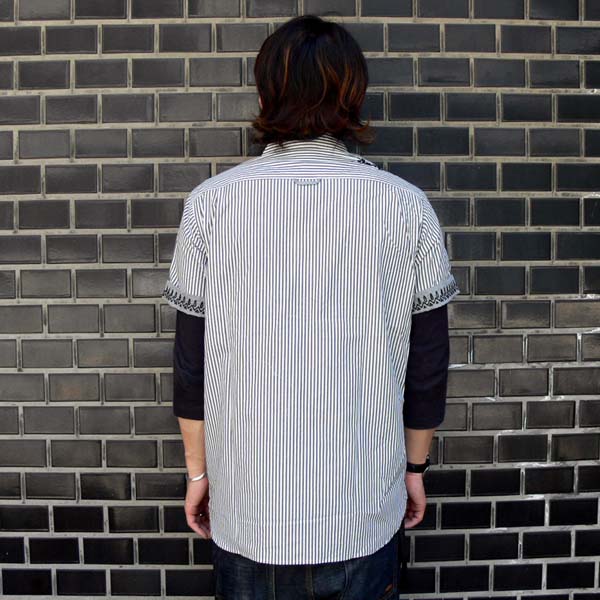 ?SACRIFICE????????/STRIPE WORK SHIRTS