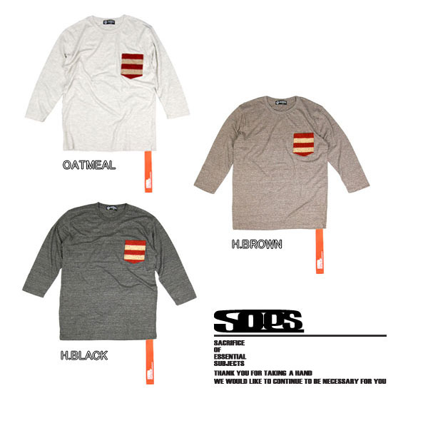 ?SACRIFICE????????/POCKET 3/4 TEE-BORDER