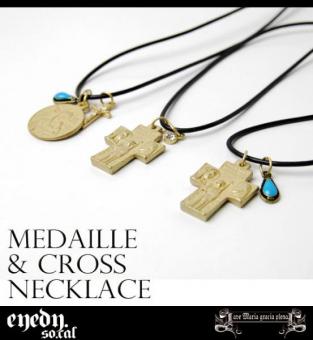 SALE/20%off?EYEDY??????/MEDAILLE&CROSS NECKLACE