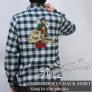 ?Nine Microphones?EMBROIDERY CHECK SHIRT L/S 