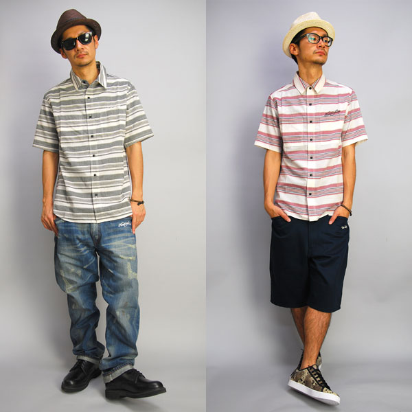 ?Ninemicrophones/????????????BORDER SHIRT S/S 