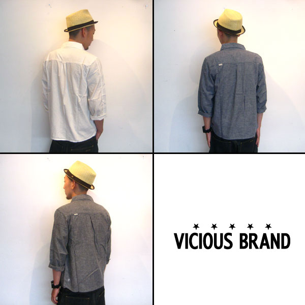 ?VICIOUS BRAND??????/3/4 DUNGREE SHIRTS