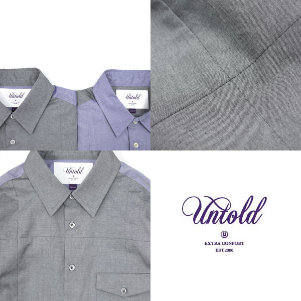 ?UNTOLD???????/FRONT PATCHWORK OXFORD LS SHIRTS 