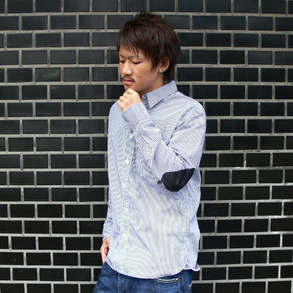 SALE/20%off?UNTOLD?COTTON BROAD STRIPE L/S SHIRT