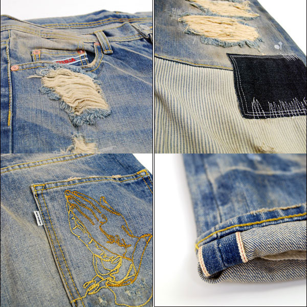 SALE/50%off?eyedy?SANTERIA REPAIR DENIM PANTS